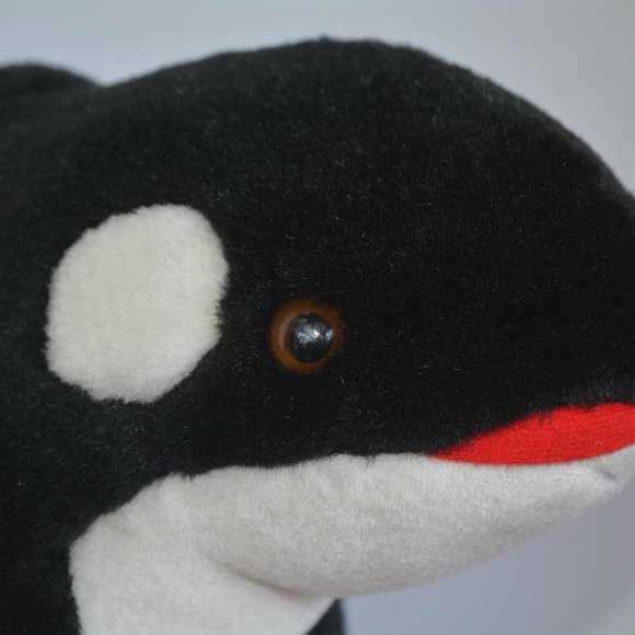 VTG Shamu Orca Killer Whale Plush Stuffed Animal Kid Toy 13" Ocean Aquatic Black - Picture 8 of 8